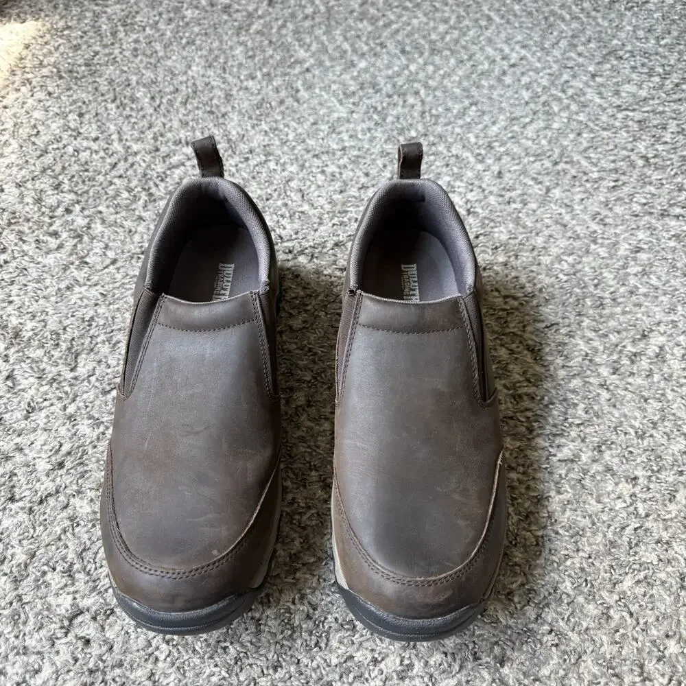 Duluth Trading Co Wild Boar 49521 Oiled Leather Mocs Dark Brown Size 13 M READ